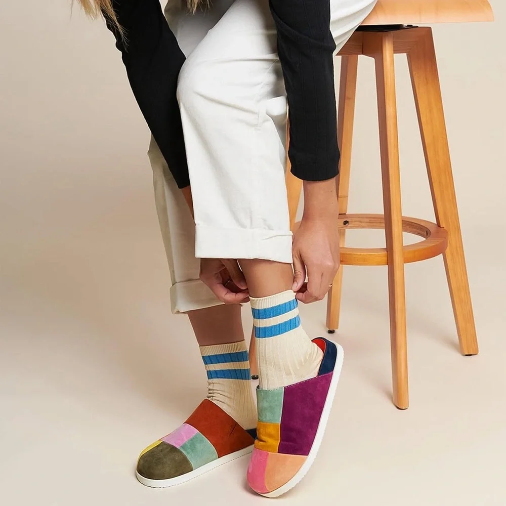 Charlotte Stone Sparkie Multicolor Patchwork Mules - Picture 3 of 9